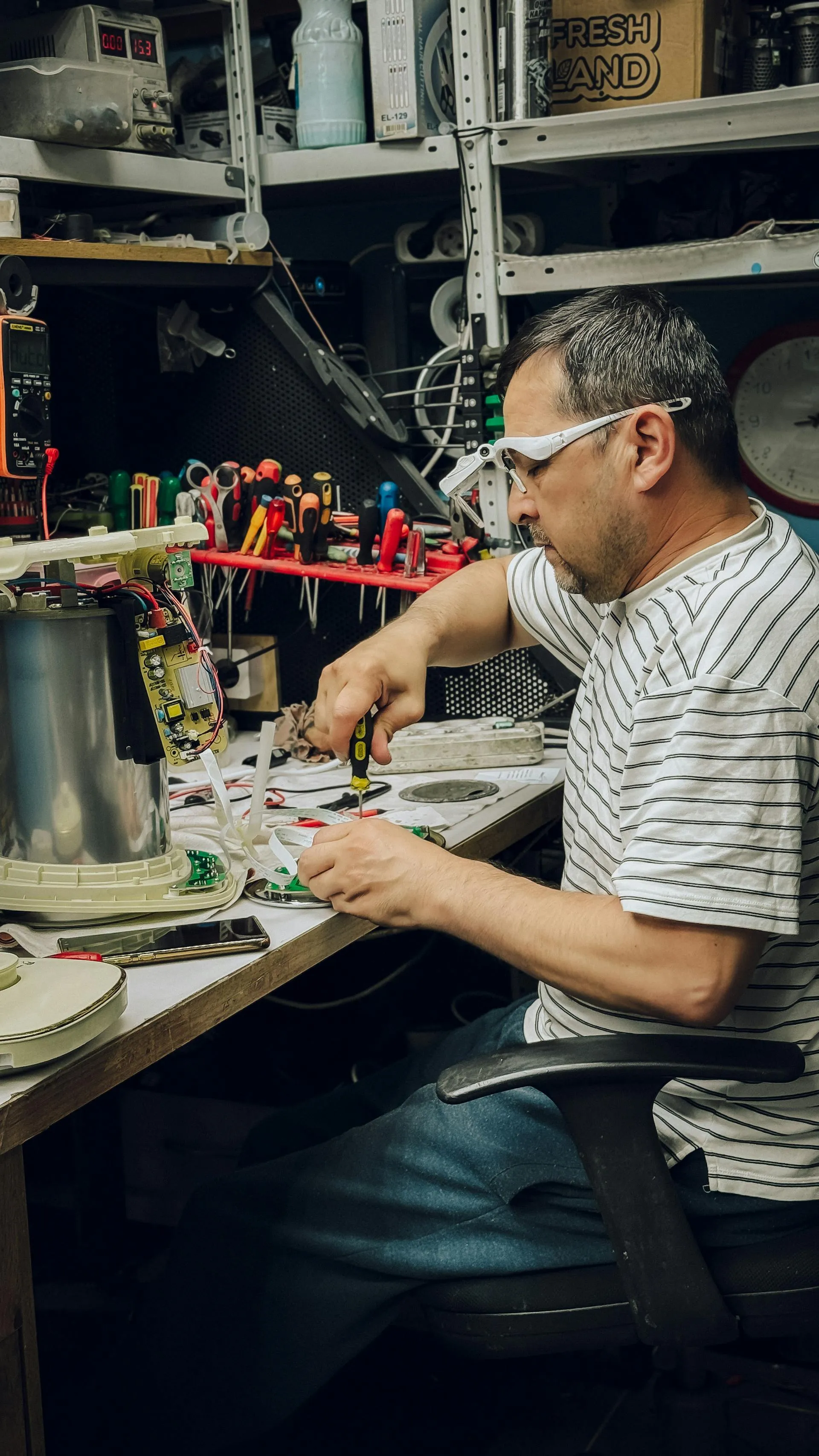 Expert technician performing system installation